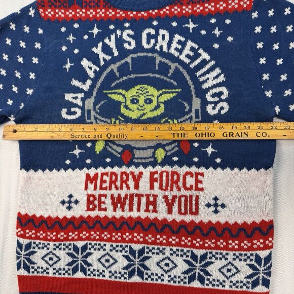 Star Wars Ugly Christmas Sweater Large Yoda “Merry Force Be With You” - Picture 7 of 10
